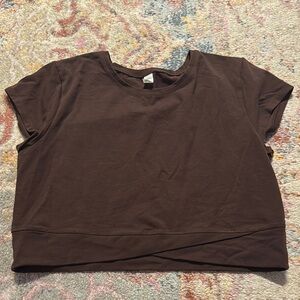 Old Navy Brown Cap Sleeve Crop T-Shirt